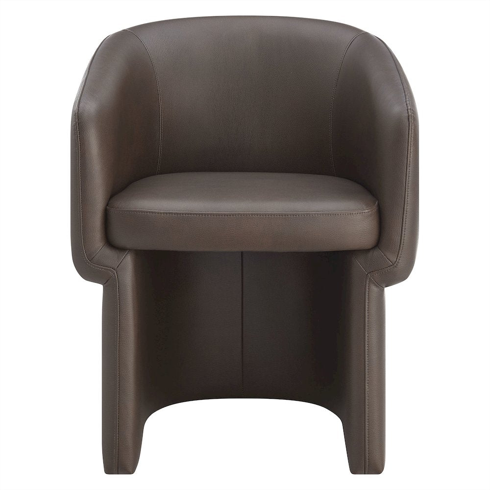 Verity Barrel Back Vegan Leather Dining Chair