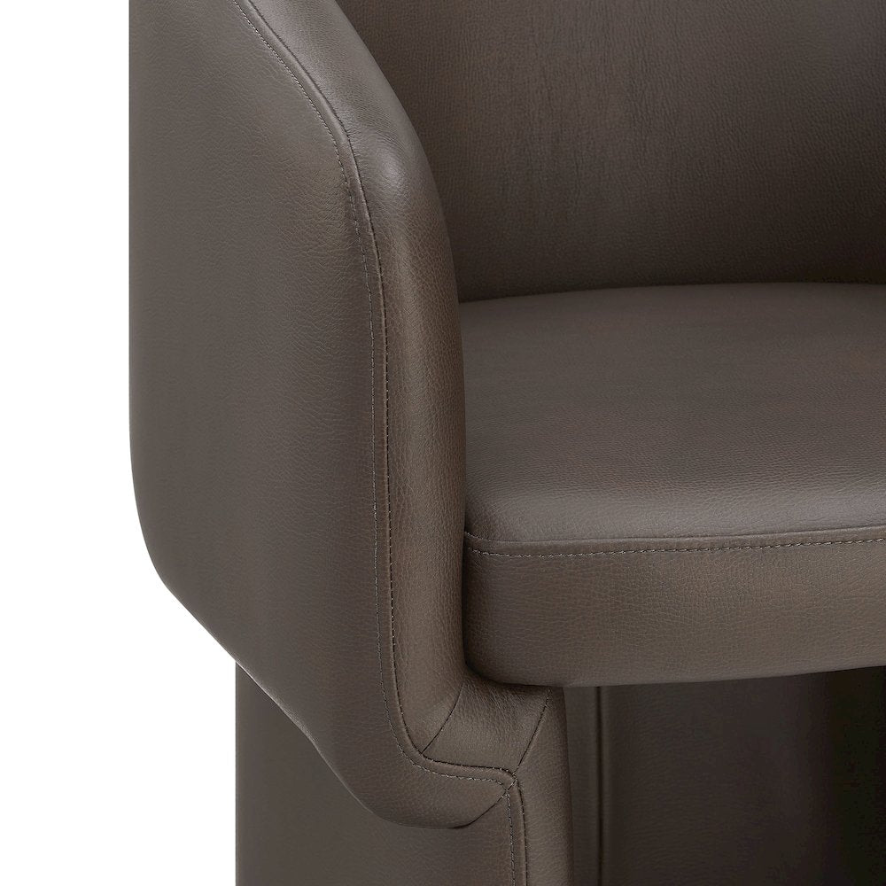Verity Barrel Back Vegan Leather Dining Chair