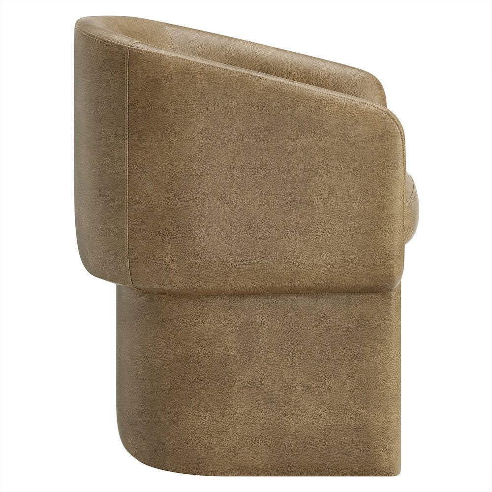 Verity Barrel Back Vegan Leather Dining Chair