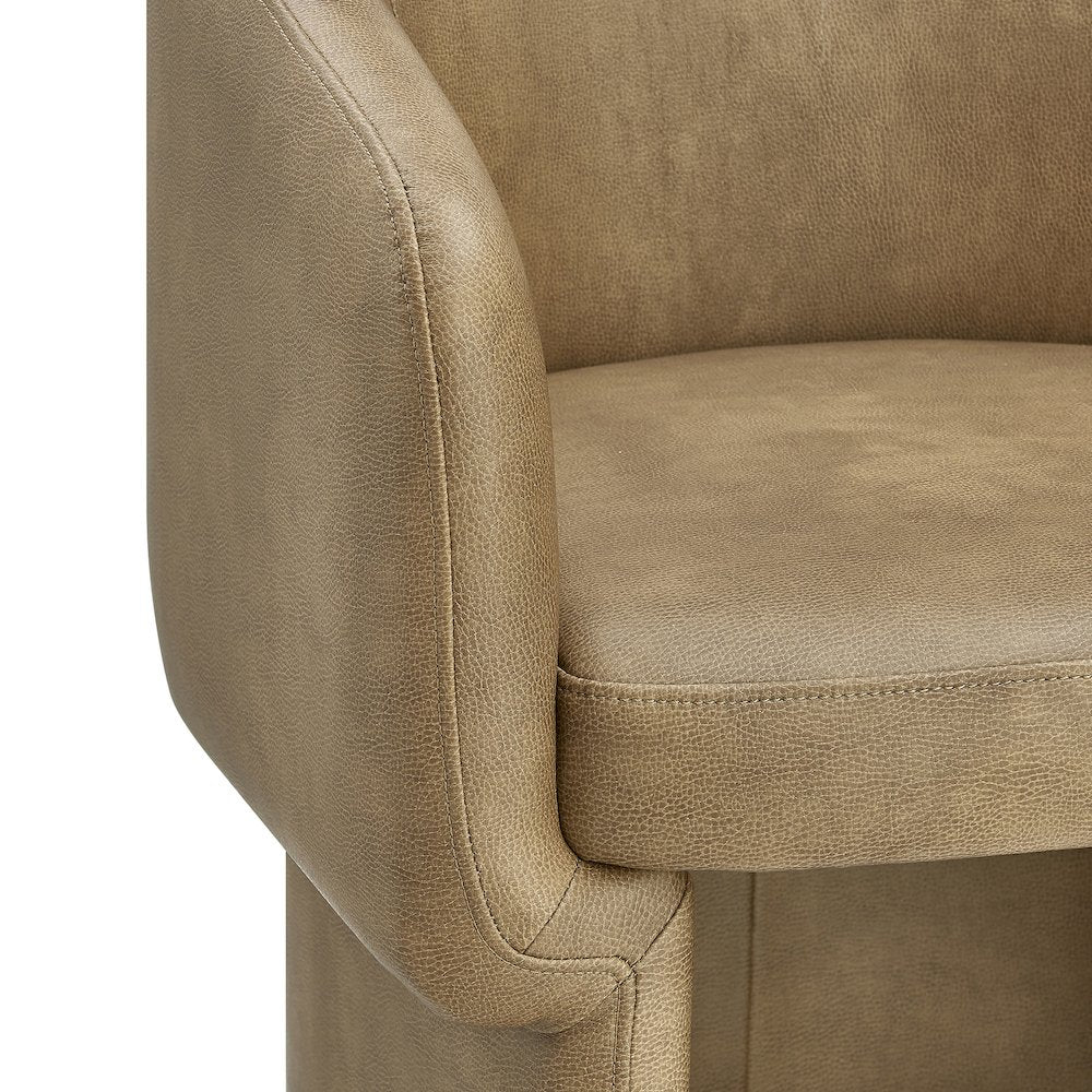 Verity Barrel Back Vegan Leather Dining Chair
