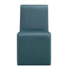 Upholstered Performance Velvet Dining Side Chair, Cadet Blue