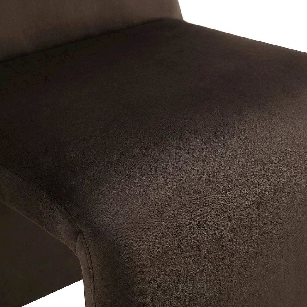 Upholstered Performance Velvet Dining Side Chair, Chocolate
