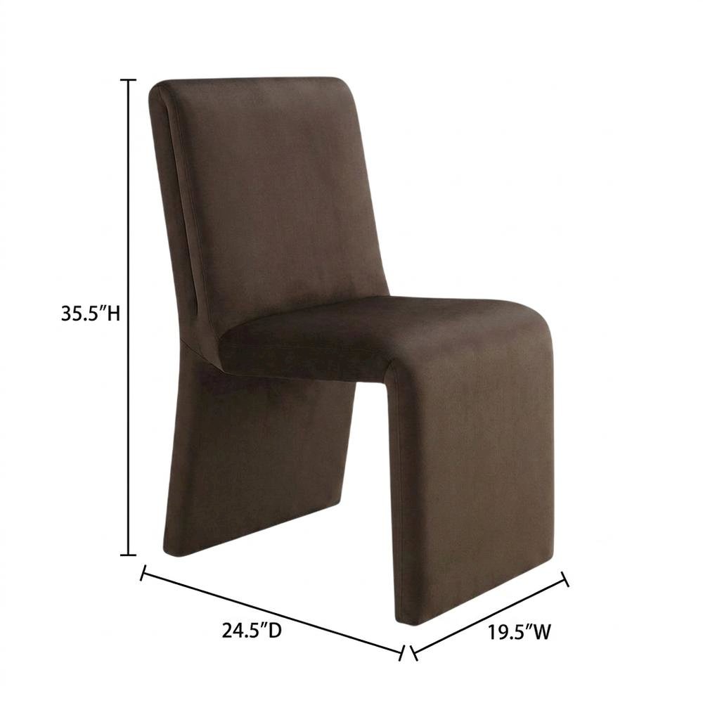 Upholstered Performance Velvet Dining Side Chair, Chocolate