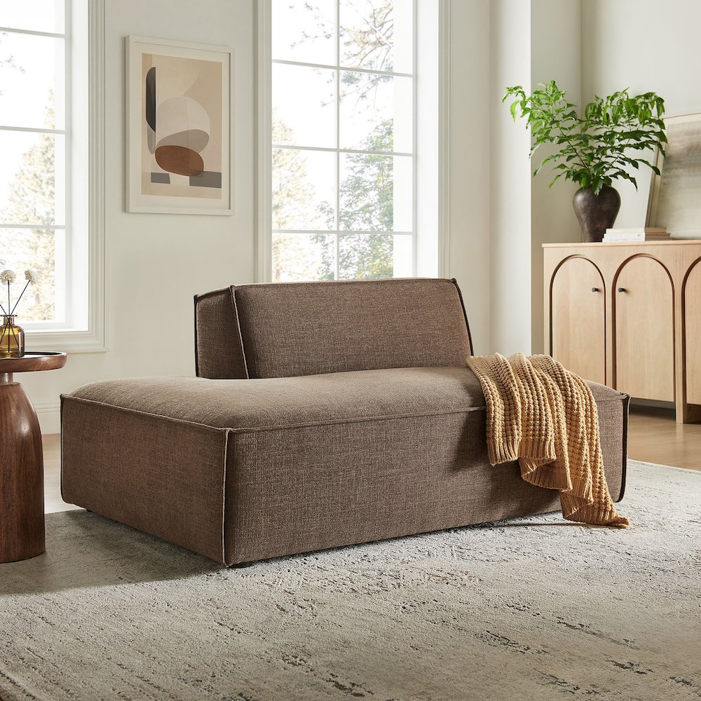 Restore Performance Fabric Upholstered Left-Facing Armless Modular Chaise