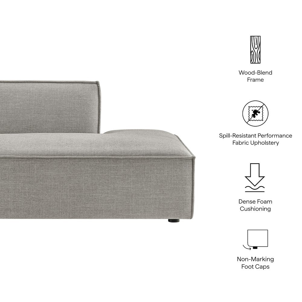 Restore Performance Fabric Upholstered Right-Facing Armless Modular Chaise