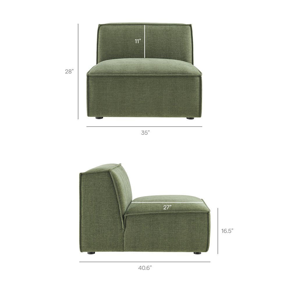 Restore Performance Fabric Upholstered Armless Modular Chair