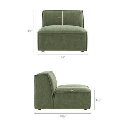 Restore Performance Fabric Upholstered Armless Modular Chair