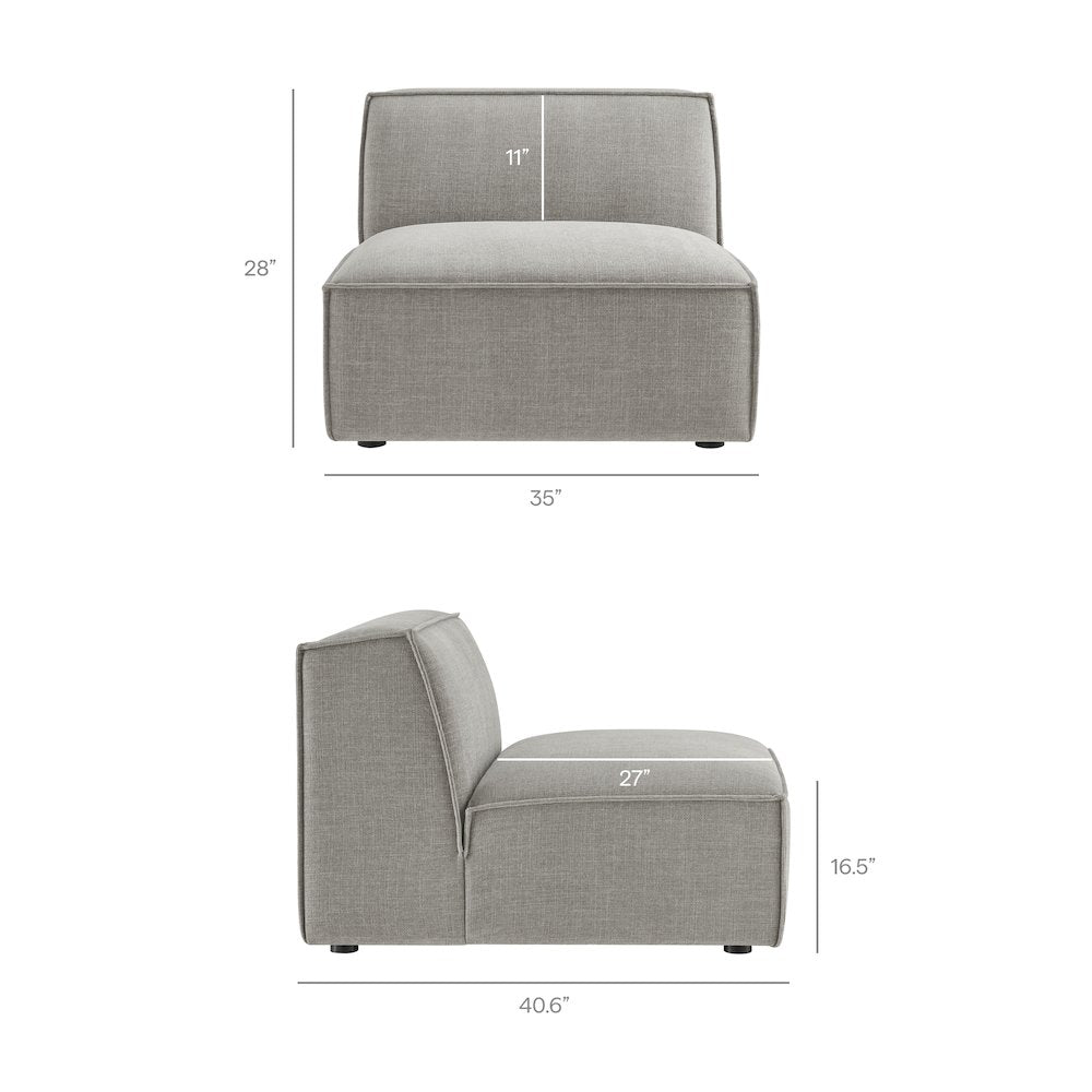 Restore Performance Fabric Upholstered Armless Modular Chair