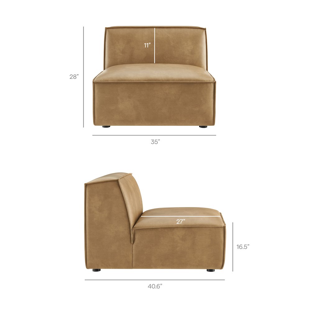 Restore Vegan Leather Armless Modular Chair