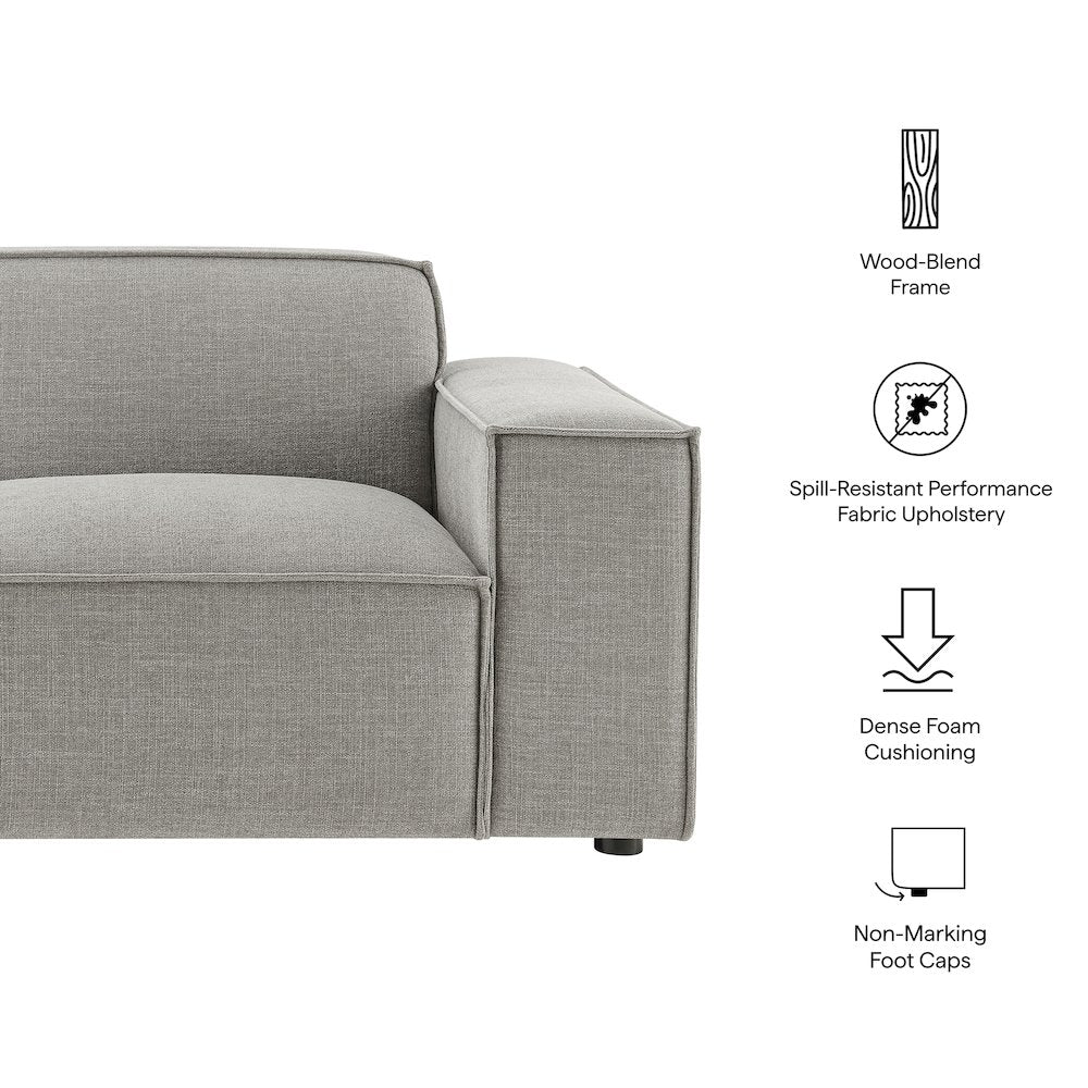Restore Performance Fabric Upholstered Right-Facing Modular Lounge Chair