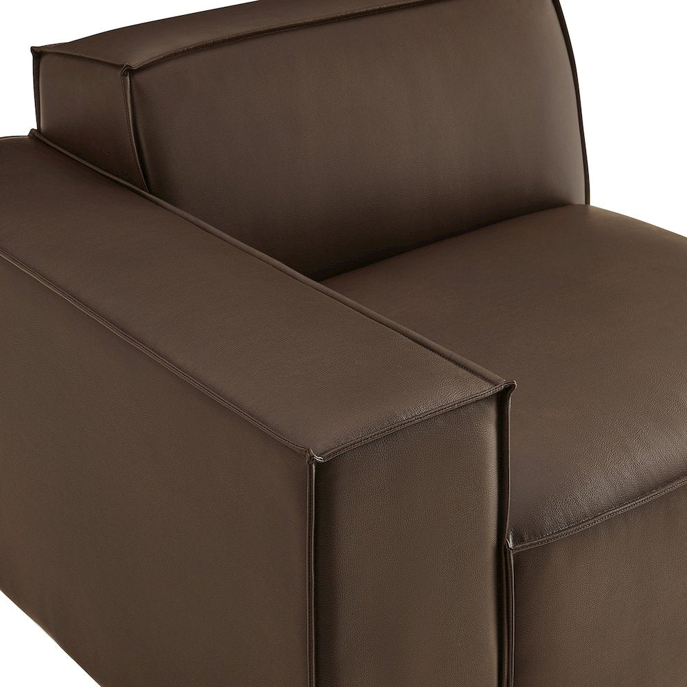 Restore Vegan Leather Left-Facing Modular Lounge Chair