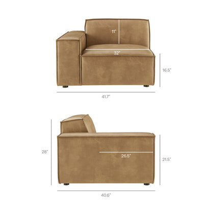 Restore Vegan Leather Left-Facing Modular Lounge Chair