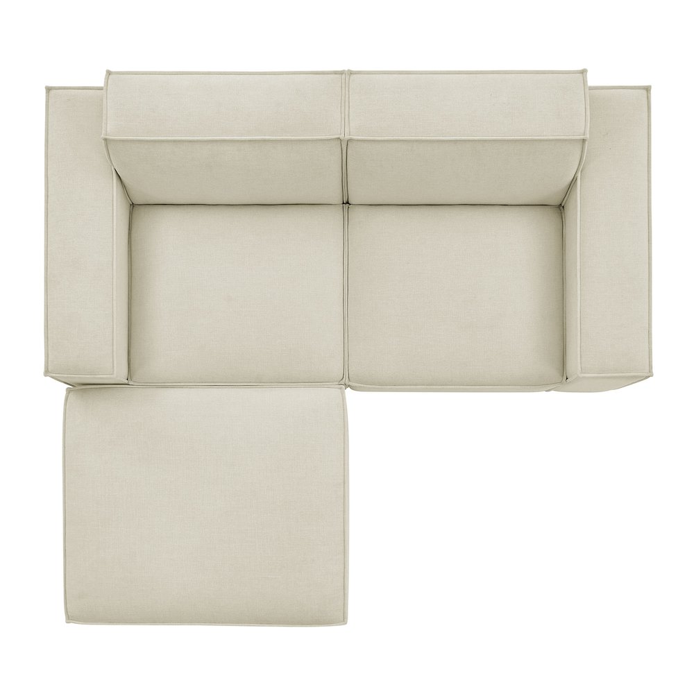 Restore 3-Piece Performance Fabric Upholstered Modular Loveseat with Ottoman