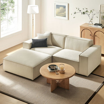 Restore 3-Piece Performance Fabric Upholstered Modular Loveseat with Ottoman