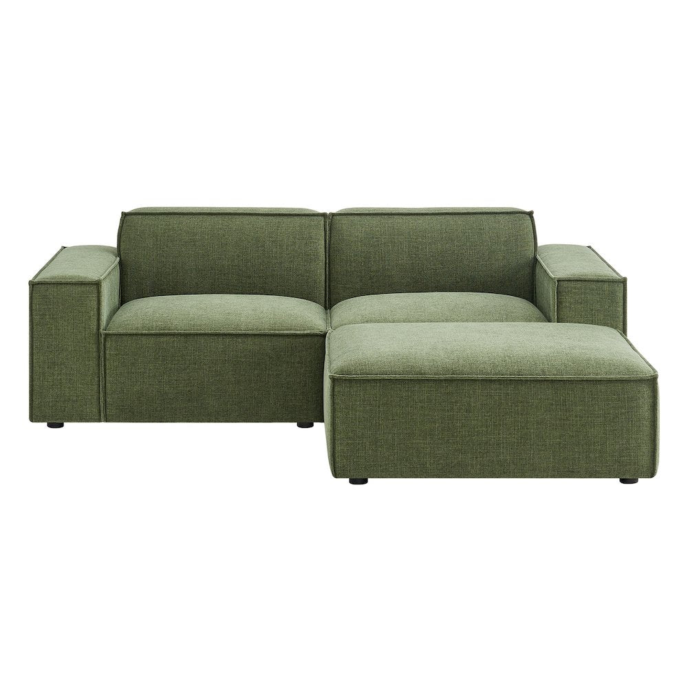 Restore 3-Piece Performance Fabric Upholstered Modular Loveseat with Ottoman