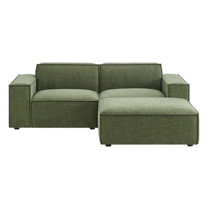 Restore 3-Piece Performance Fabric Upholstered Modular Loveseat with Ottoman