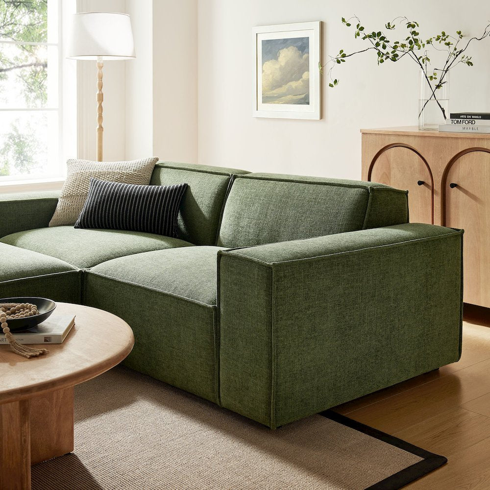 Restore 3-Piece Performance Fabric Upholstered Modular Loveseat with Ottoman
