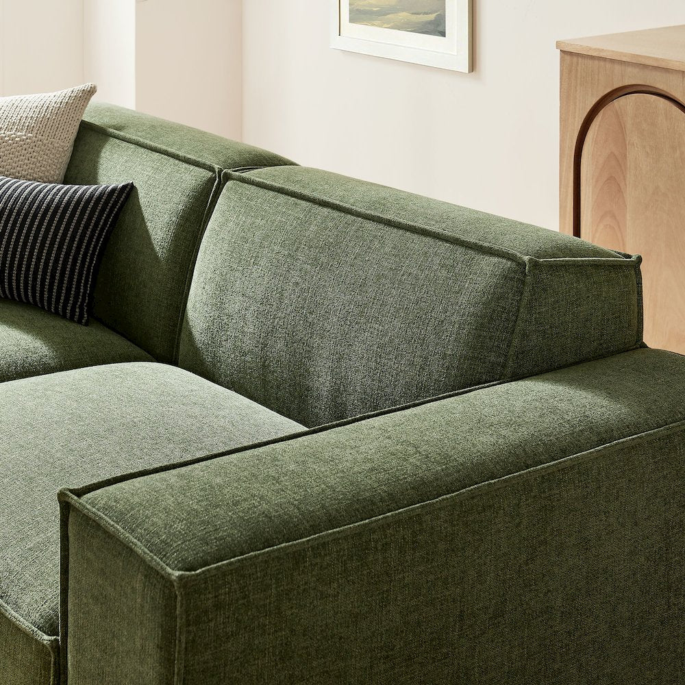 Restore 3-Piece Performance Fabric Upholstered Modular Loveseat with Ottoman