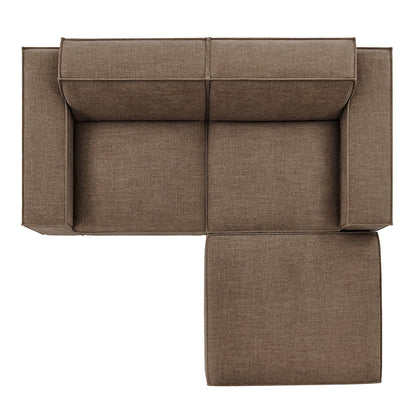 Restore 3-Piece Performance Fabric Upholstered Modular Loveseat with Ottoman