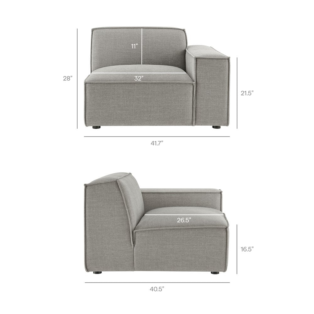 Restore 3-Piece Performance Fabric Upholstered Modular Loveseat with Ottoman
