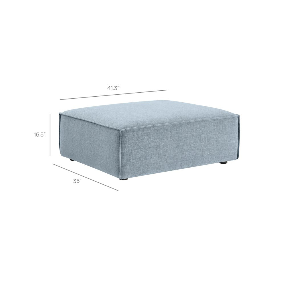 Restore 3-Piece Performance Fabric Upholstered Modular Loveseat with Ottoman