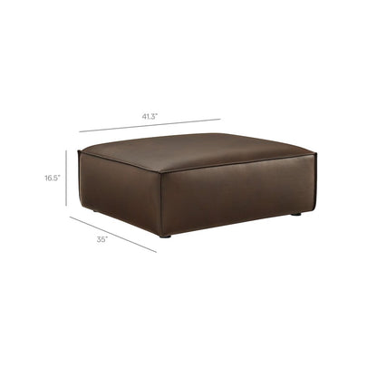 Restore 3-Piece Vegan Leather Modular Loveseat with Ottoman