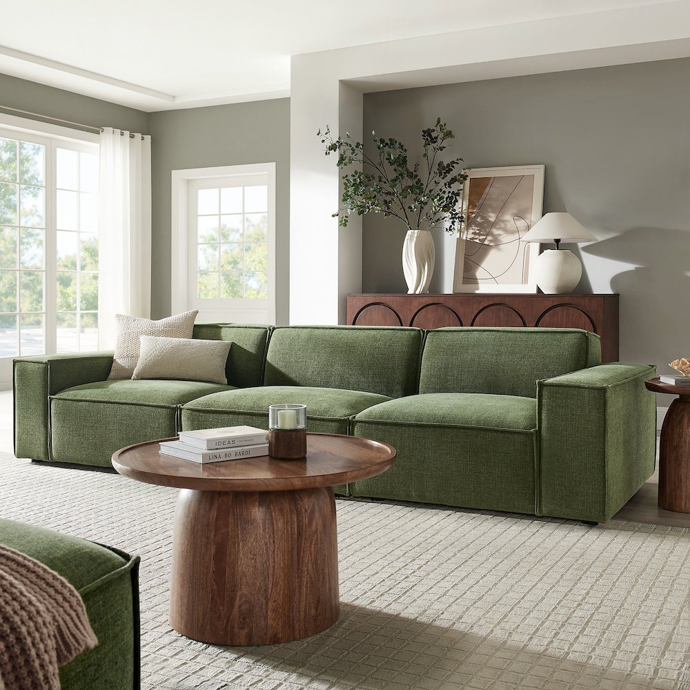 Restore 3-Piece Performance Fabric Upholstered Modular Sofa Set