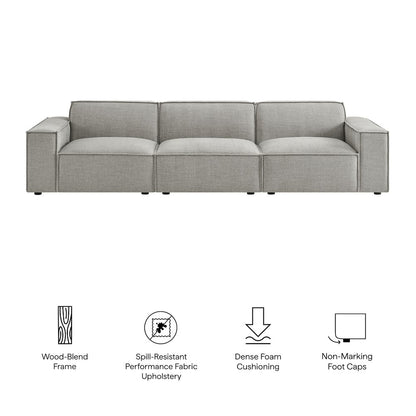 Restore 3-Piece Performance Fabric Upholstered Modular Sofa Set