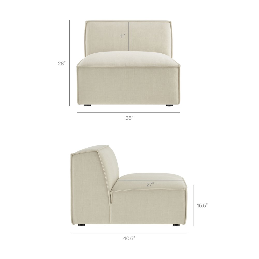 Restore 4-Piece Performance Fabric Upholstered Modular Sofa Set with Ottoman