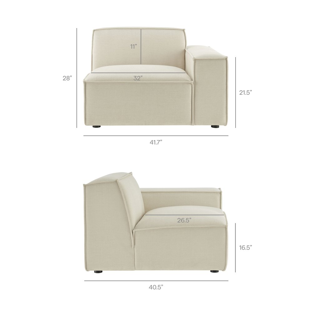 Restore 4-Piece Performance Fabric Upholstered Modular Sofa Set with Ottoman