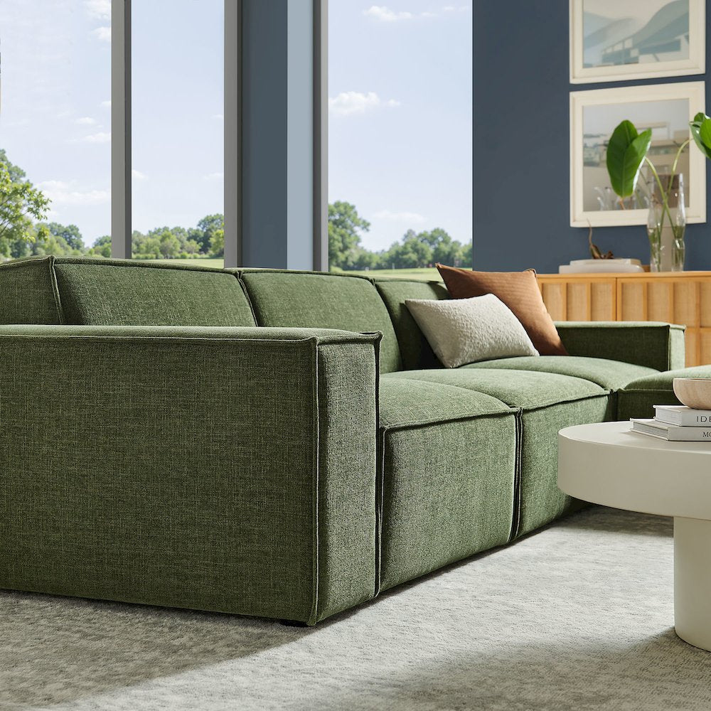 Restore 4-Piece Performance Fabric Upholstered Modular Sofa Set with Ottoman