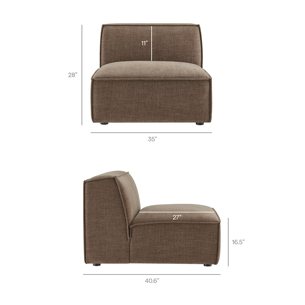 Restore 4-Piece Performance Fabric Upholstered Modular Sofa Set with Ottoman