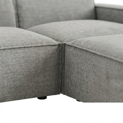 Performance Fabric Modular Sectional Sofa with Ottoman, Set of 4, Pewter