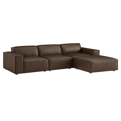 Restore 4-Piece Vegan Leather Modular Sofa Set with Ottoman