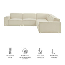 Restore 5-Piece Performance Fabric Upholstered Modular L-Shaped Sofa