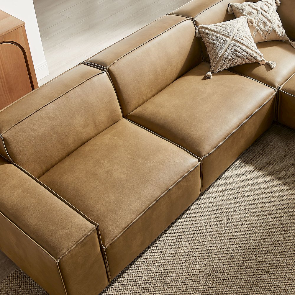 Restore 5-Piece Vegan Leather Modular L-Shaped Sofa
