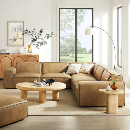 Restore 5-Piece Vegan Leather Modular L-Shaped Sofa