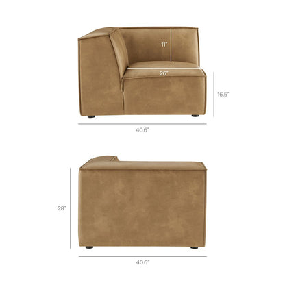 Restore 5-Piece Vegan Leather Modular L-Shaped Sofa
