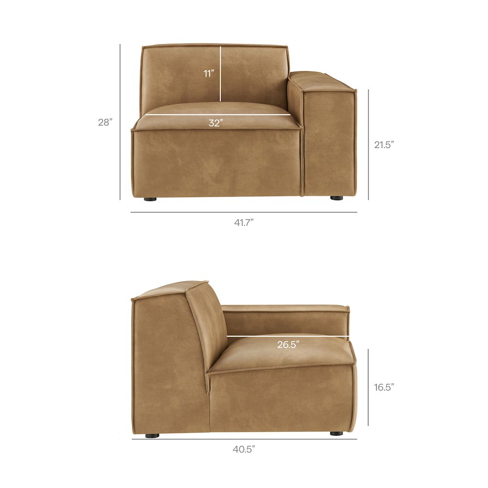 Restore 5-Piece Vegan Leather Modular L-Shaped Sofa