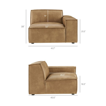 Restore 5-Piece Vegan Leather Modular L-Shaped Sofa