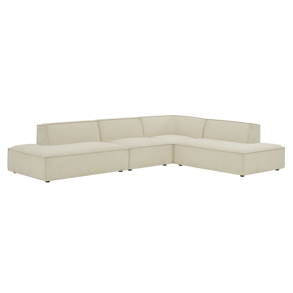 Restore 4-Piece Performance Fabric Modular L-Shaped Armless Sect. Sofa