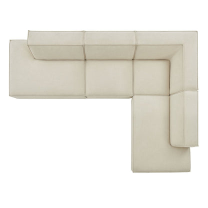 Restore 4-Piece Performance Fabric Modular L-Shaped Armless Sect. Sofa