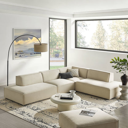 Restore 4-Piece Performance Fabric Modular L-Shaped Armless Sect. Sofa