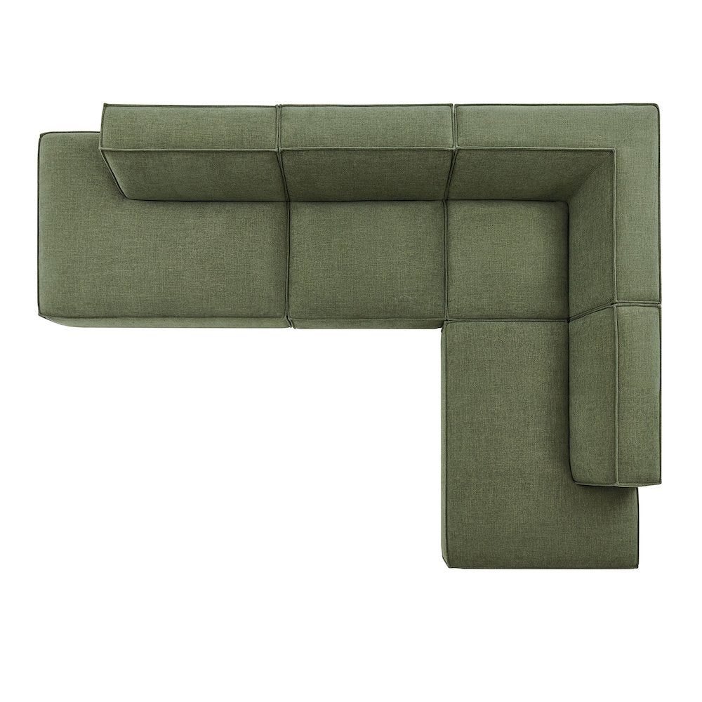 Restore 4-Piece Performance Fabric Modular L-Shaped Armless Sect. Sofa