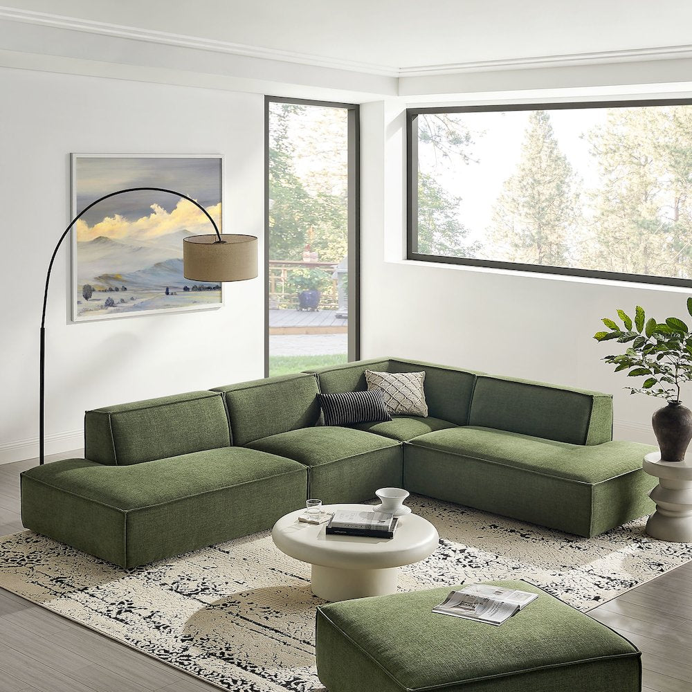 Restore 4-Piece Performance Fabric Modular L-Shaped Armless Sect. Sofa