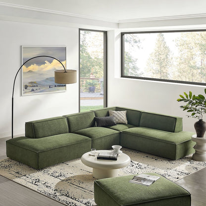 Restore 4-Piece Performance Fabric Modular L-Shaped Armless Sect. Sofa