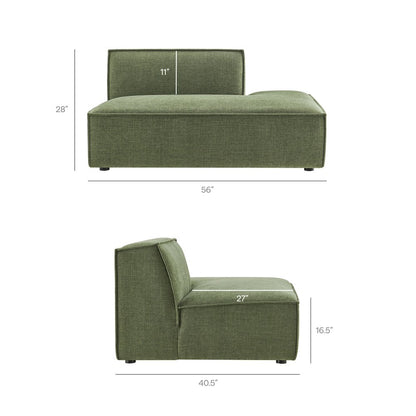 Restore 4-Piece Performance Fabric Modular L-Shaped Armless Sect. Sofa