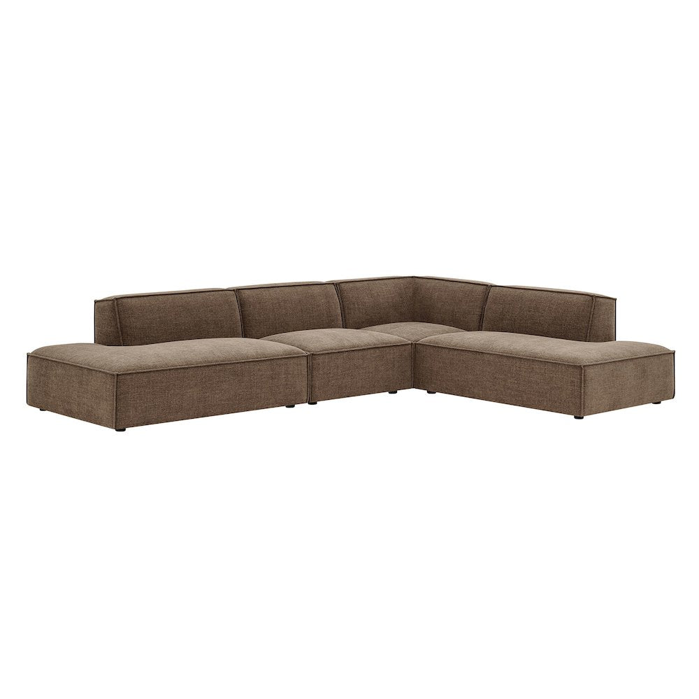 Restore 4-Piece Performance Fabric Modular L-Shaped Armless Sect. Sofa