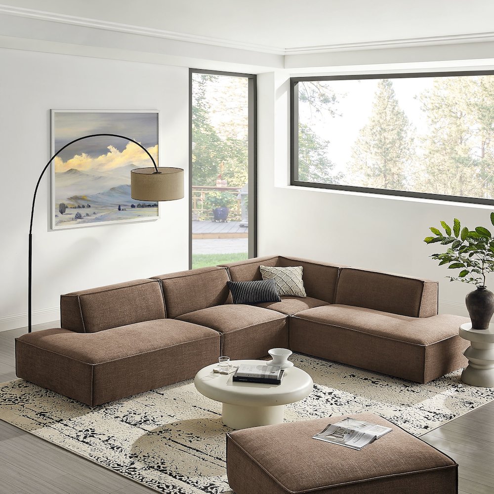 Restore 4-Piece Performance Fabric Modular L-Shaped Armless Sect. Sofa