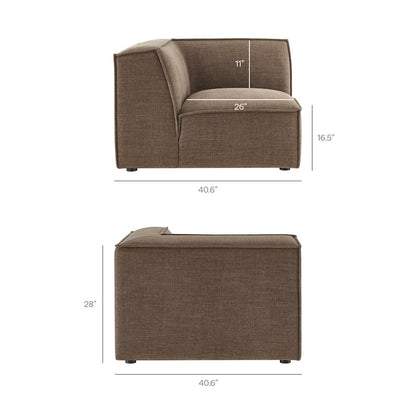 Restore 4-Piece Performance Fabric Modular L-Shaped Armless Sect. Sofa